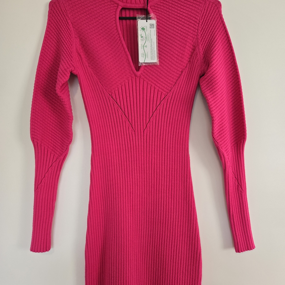 Guess Fuchsia Long Sleeve Dress